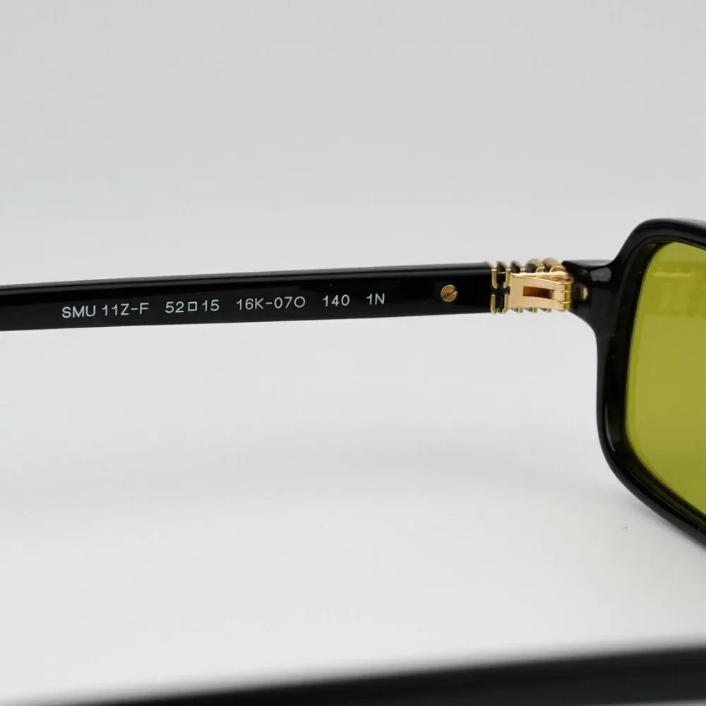 NEW Miu Miu MU11ZSF 16K07O Black Olive Green Rectangle Unisex Sunglasses